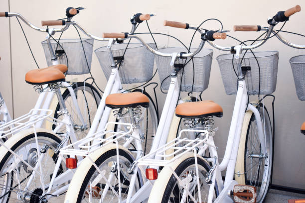 istock Set of bicycles in light colors 1446732598