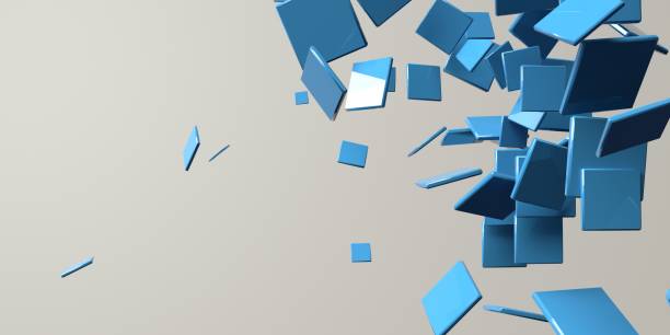 istock 3D render of different size of square shapes 1446735261