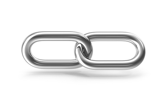 Two Metal Chain , This is a 3d rendered computer generated image. Isolated on white.