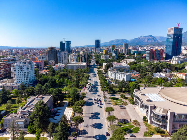 istock Tirana boulevard Albanian Capital from drone 1446738208