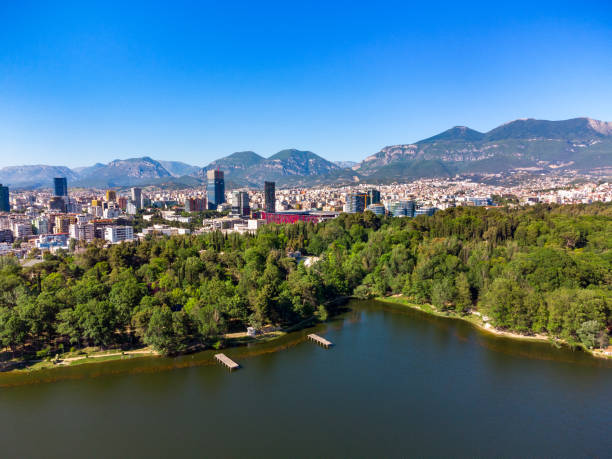 istock Drone view of Tirana Lake 1446738219