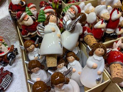 Christmas themed gifts for sale at a Christmas market