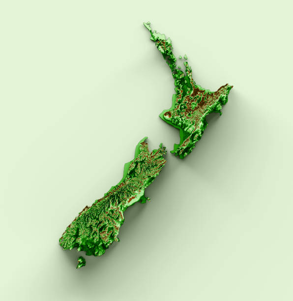 istock New Zealand Topographic Map 3d realistic map Color 3d illustration 1446740586