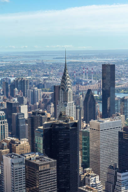 nova iorque - vista do centro de manhattan. - aerial view manhattan new york city new york state - fotografias e filmes do acervo