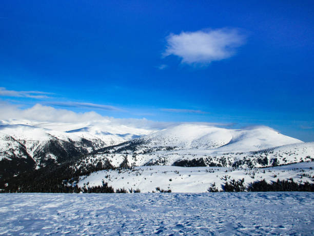 panorama sul monte rila durante l'inverno - rila mountains foto e immagini stock