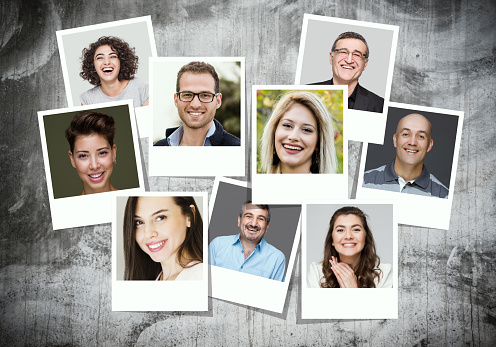 Multi-Ethnic Group Of People Smiling Portraits Collage