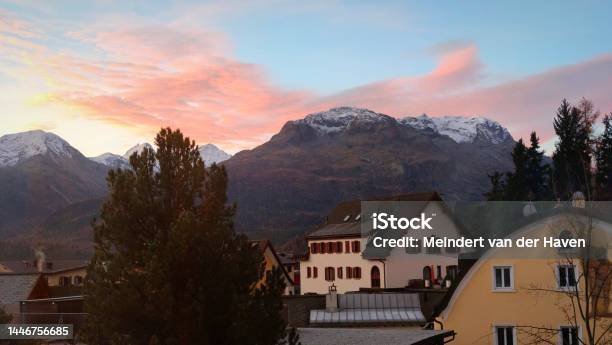 Pink Clouds Over The Swiss Alps Stock Photo - Download Image Now - Atmosphere, Atmospheric Mood, Beauty In Nature