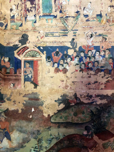 Old Oriental Themed Wall Drawing