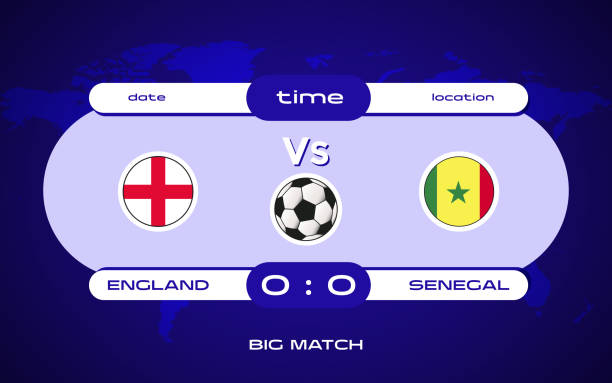 world cup championship. big 16 match. england versus senegal - england senegal stock illustrations