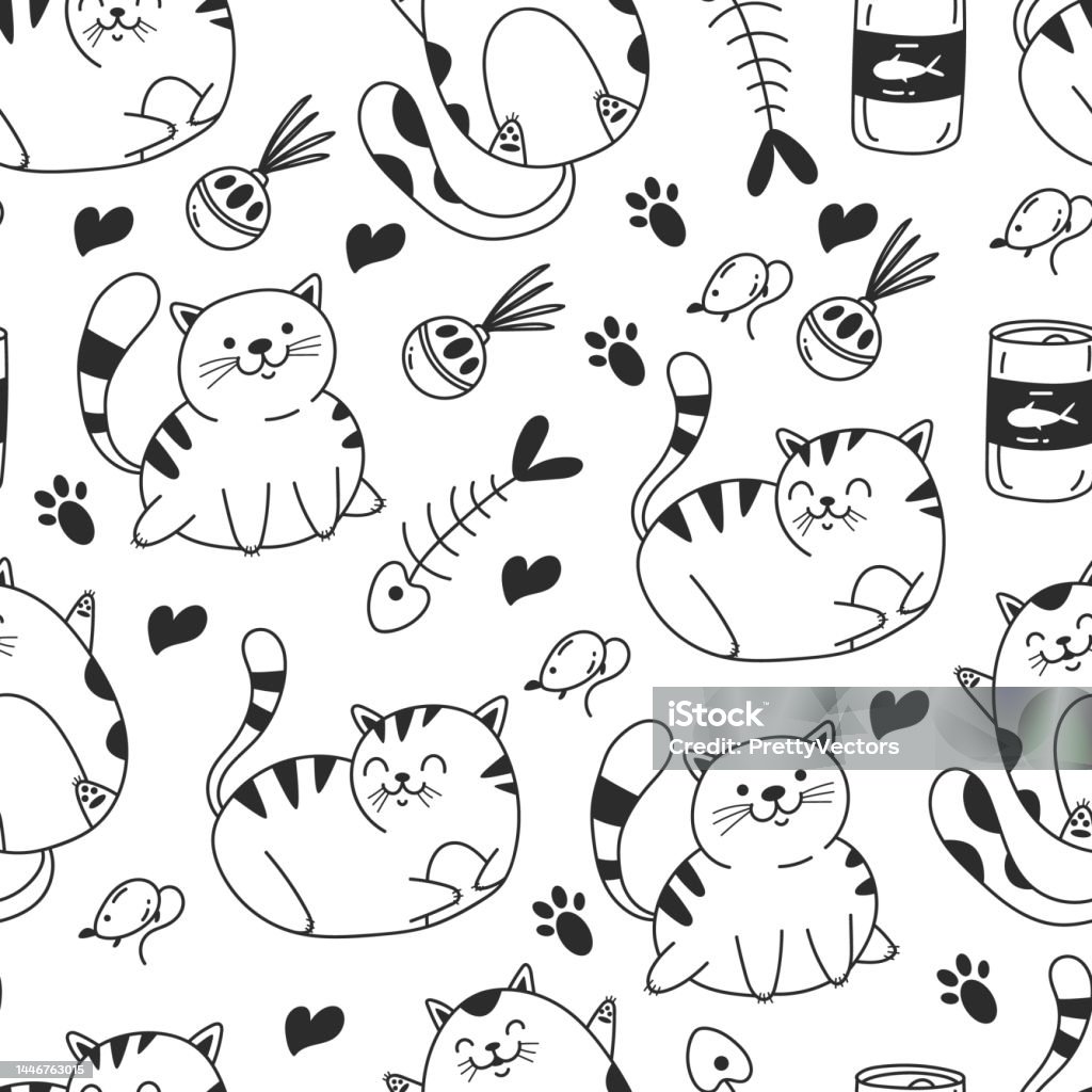 Cat Pet Mô Hình Vẽ Liền Mạch Khái Niệm Trừu Tượng Vector Phẳng ...