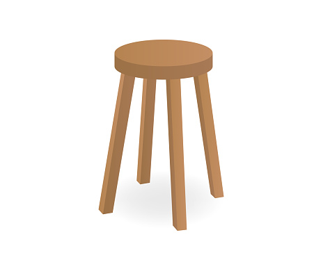 A wooden chair on a white background. Vector illustration
