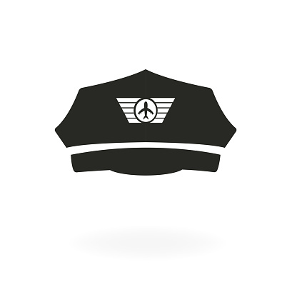 Cap of the pilot, captain of the plane. Vector illustration
