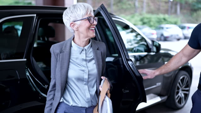 Businesswoman arriving in hotel for seminar