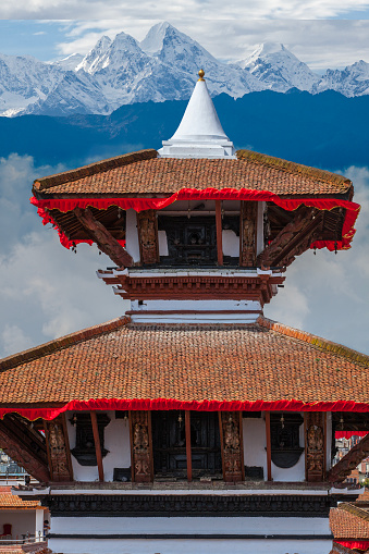 A temple tower in Durbar Square in Kathmandu, Nepal.