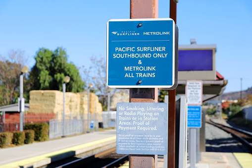 Moorpark, California, USA - November 15, 2022: Moorpark Railway Station.