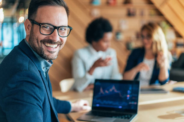 istock Portrait of crypto trader at the office 1446777344