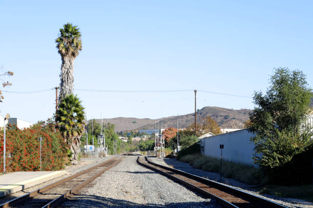 Railroad near Moorpark Station, California stock photo