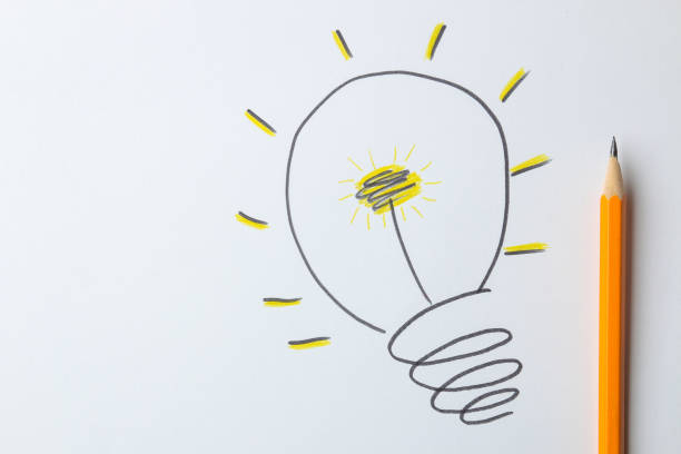 istock Concept creative idea. concept of creative idea. painted light bulb on a light background. metaphor, inspiration. 1446783272