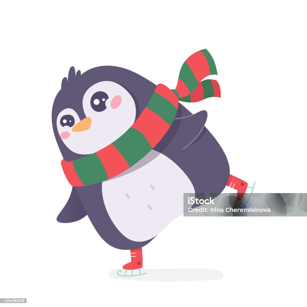 Trượt Băng Chim Cánh Cụt Dễ Thương Tư Thế Vui Nhộn Của Nhân Vật ...