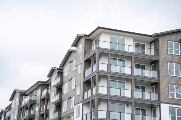 istock Large apartment complex buildings at Tacoma in Washington 1446789818