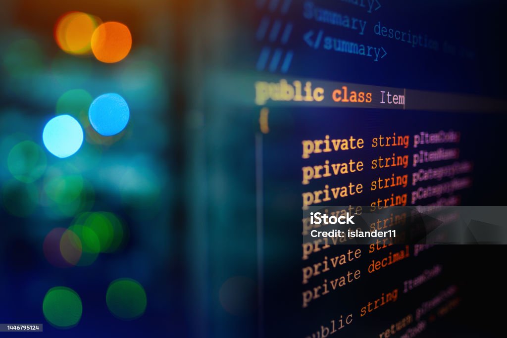 Programming Language Source Code Example On Monitor Stock Photo ...