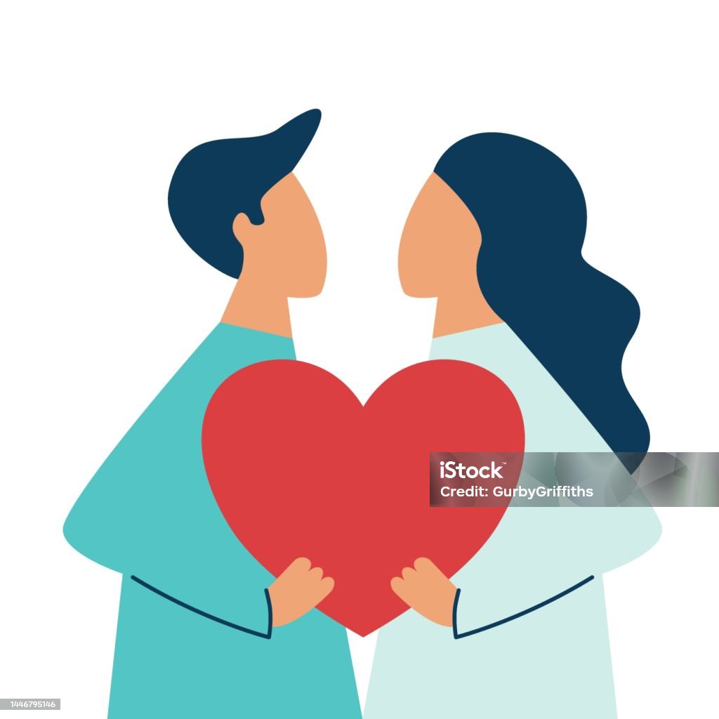 Hai Người Yêu Nhau Ôm Trái Tim Cặp Đôi Lãng Mạn Trong Tình Yêu Ôm ...