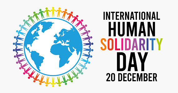 Poster for event International Human Solidarity Day in vector format