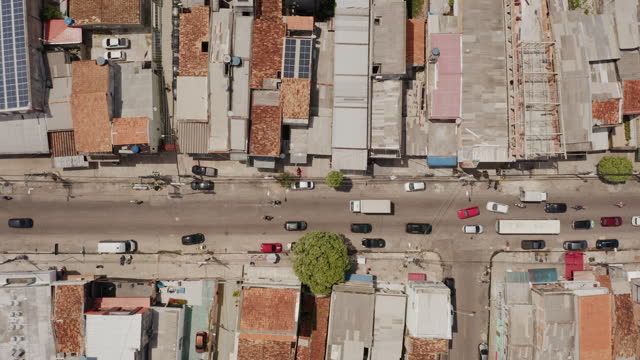Aerial view of Belém streets zenital, Pará, Brazil