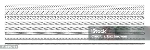 Thread And String Line Rope Thread Lines Different Thickness Set Stock Illustration - Download ...