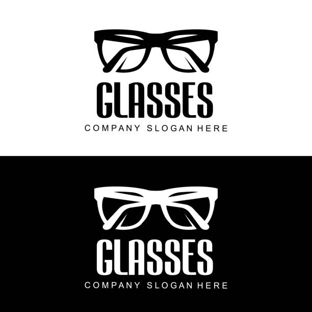 logo okularów, fashion look vector, design for clothing store, glasses shop, eye care eye salon - human eye glass eyesight sunglasses stock illustrations