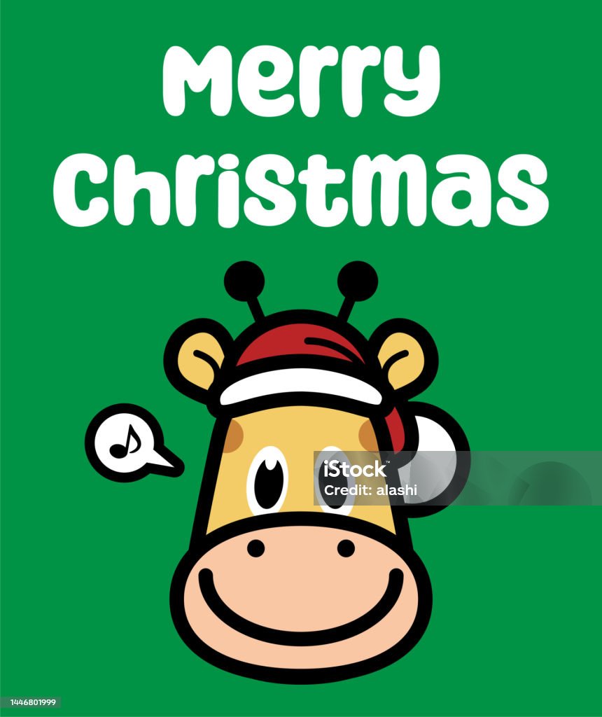 Một Con Hươu Cao Cổ Dễ Thương Đội Mũ Ông Già Noel Chúc Bạn Một ...