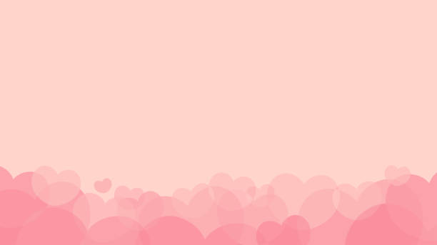ilustrações de stock, clip art, desenhos animados e ícones de vector illustration of cute pastel pink hearts background with copy space. - pink background frame femininity pink