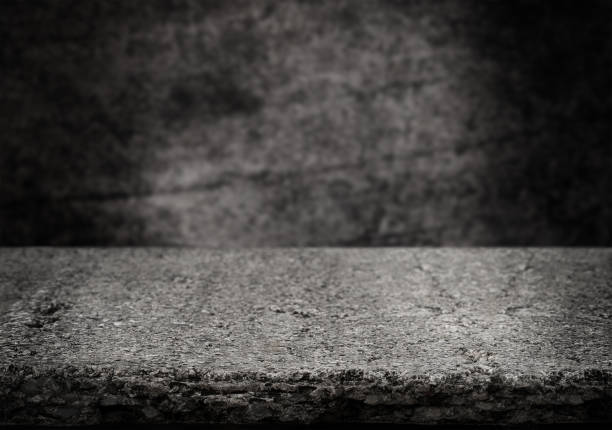 Cement shelf and floor on concrete background with copy space