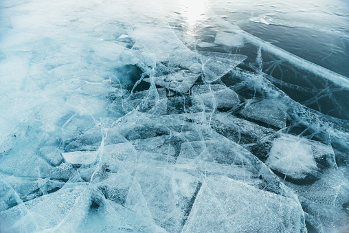 water reflection of a frozen water landscape