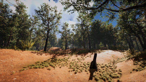istock Sustainable environment and ecosystem protection. 3d rendering of landscape 1446823130
