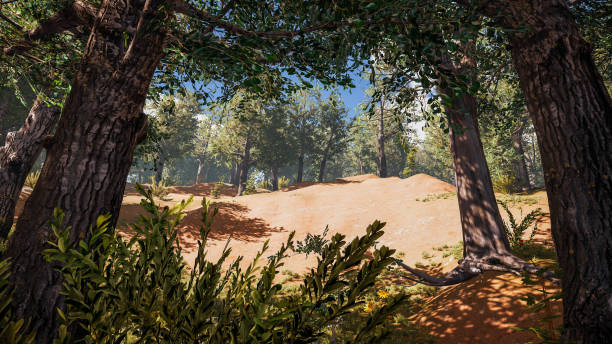 istock Sustainable environment and ecosystem protection. 3d rendering of landscape 1446824854
