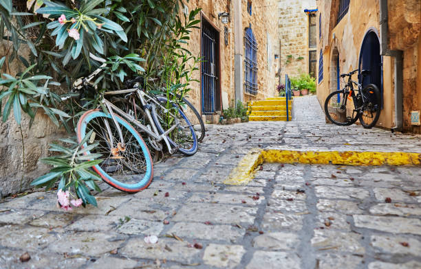 Old bicycles on the streets of old Jaffa.