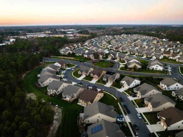 Aerial view of a typical American residential area in New Jersey An aerial view of a typical American residential area in New Jersey cherry hill nj stock pictures, royalty-free photos & images