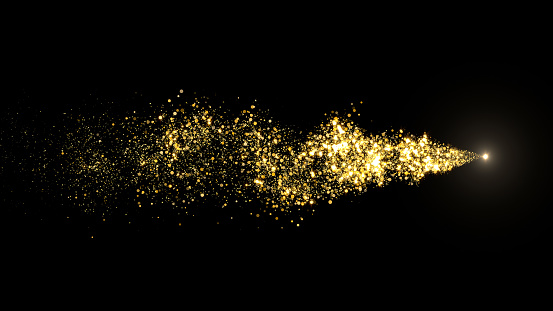 Gold particles or light trail