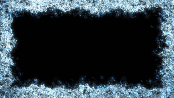istock Christmas frost frame or border with black background 1446832574