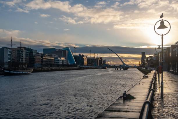istock Sunset over Dublin Ireland river Liffey and Samuel Beckett bridge 1446833388