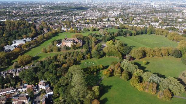 istock Aerial photo of hilly fields 1446834083