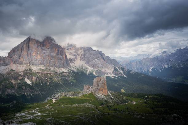 istock Majestic scenery with rocky formations under the cloudy sky 1446834853