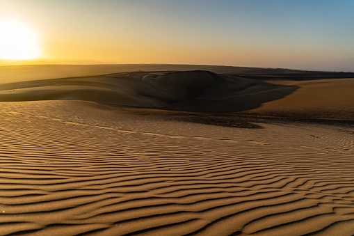 A beautiful shot of a sandy desert near Huacachina