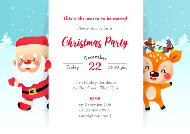 Christmas Party invitation template vector art illustration