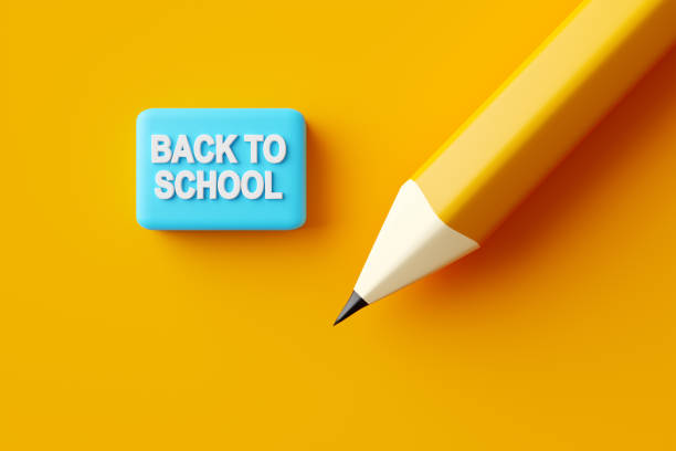 back to school, red text on white background