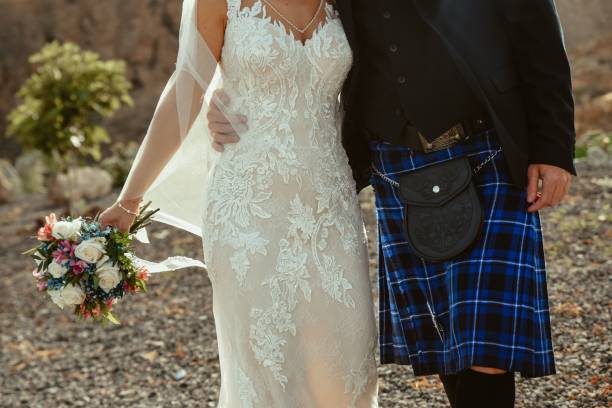 istock Couple hugging together during the wedding 1446842419