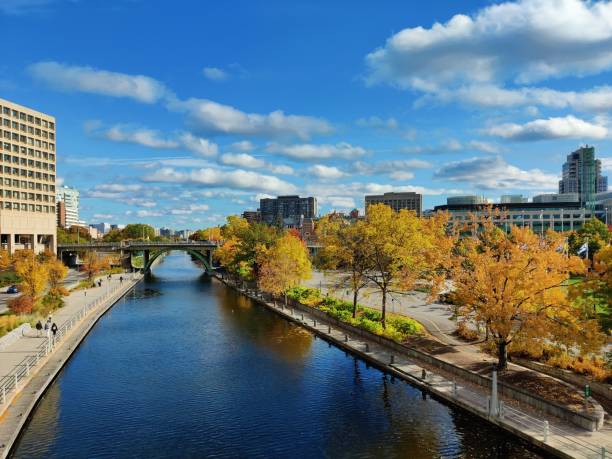 istock Rideau Canal with a cloudy blue sky weather 1446842700