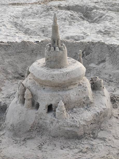 istock Closeup of sandy castle 1446842835