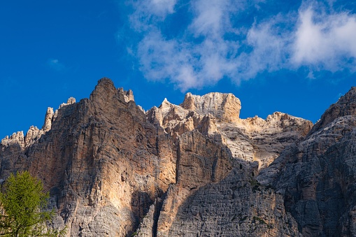 Great mountain range in the Dolomites mountains with great light conditions